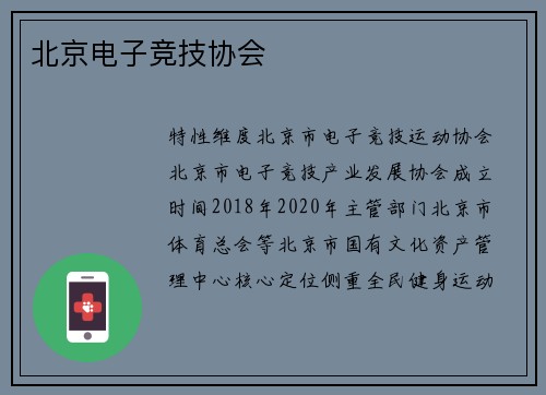 北京电子竞技协会